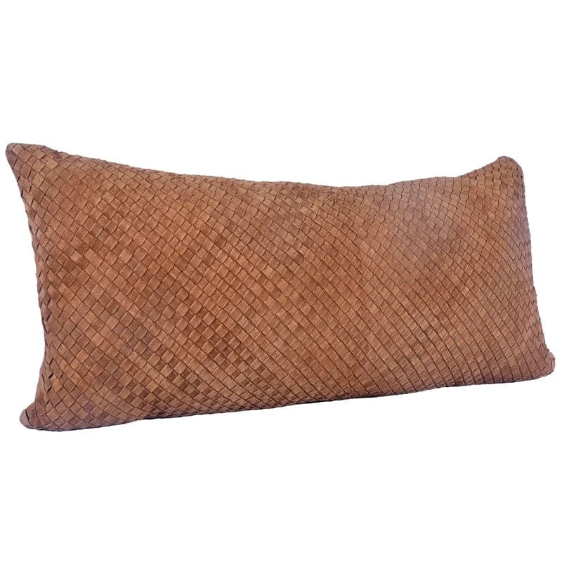 Bolster Pillows for Sofa DecorationWoven Suede Lumbar Pillow