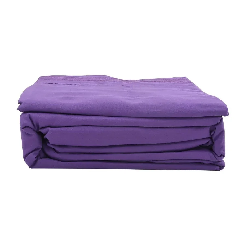 Polyester - Cotton Blend Sheets for Durability and Comfort2200 Series 80 GSM Dark Purple Microfiber 4pc Sheet Set -King Gifts Polyester - Cotton Blend Sheets for Durability and Comfort2200 Series 80 GSM Dark Purple Microfiber 4pc Sheet Set -King Gifts
