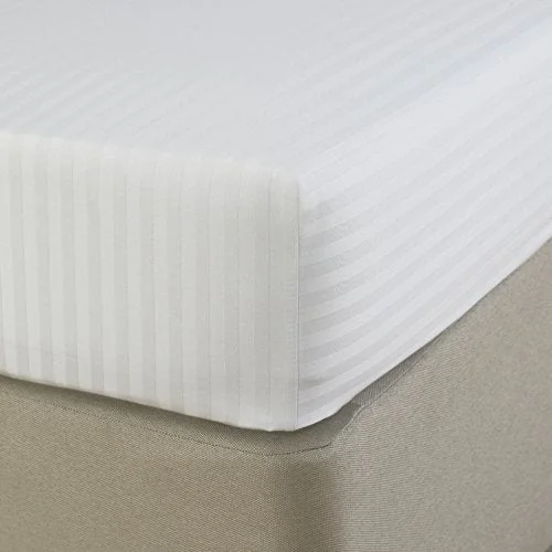King - Size Sheet Sets with a Decorative Pillow SetFitted Sheet 300TC Satin Stripes - White King - Size Sheet Sets with a Decorative Pillow SetFitted Sheet 300TC Satin Stripes - White