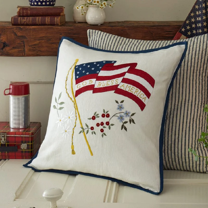 Soft and Fluffy Pillows for Bedroom ComfortGod Bless America Porch Pillow