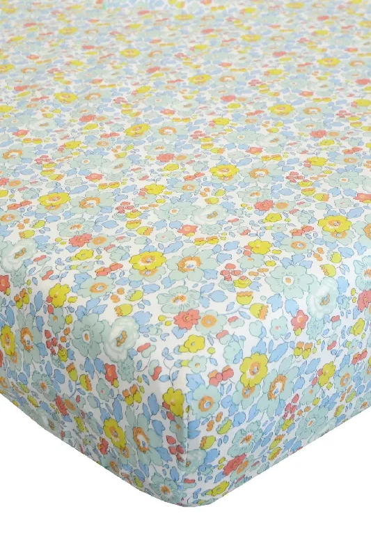 Rayon - Cotton Sheets for a Breathable and Soft BlendFitted Sheet Made With Liberty Fabric BETSY SAGE Rayon - Cotton Sheets for a Breathable and Soft BlendFitted Sheet Made With Liberty Fabric BETSY SAGE