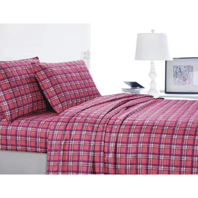 Flat Sheets with a High - Quality Finish for a Luxurious LookPretty in Pink Plaid Microfiber Sheet Set Flat Sheets with a High - Quality Finish for a Luxurious LookPretty in Pink Plaid Microfiber Sheet Set