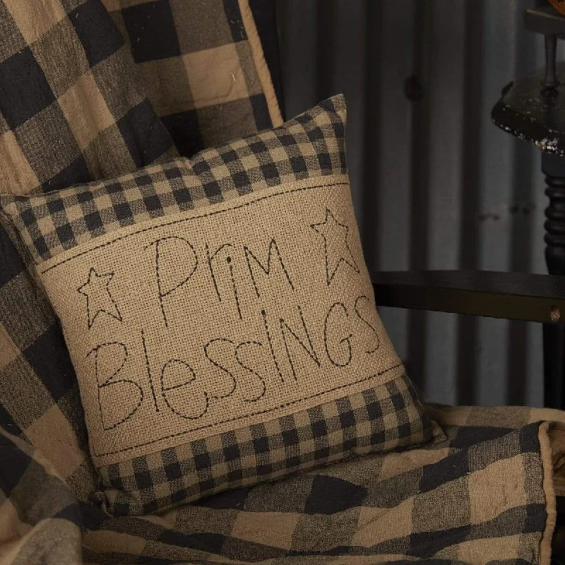 Adjustable Pillows for Customized ComfortBlack Check Prim Blessings Pillow