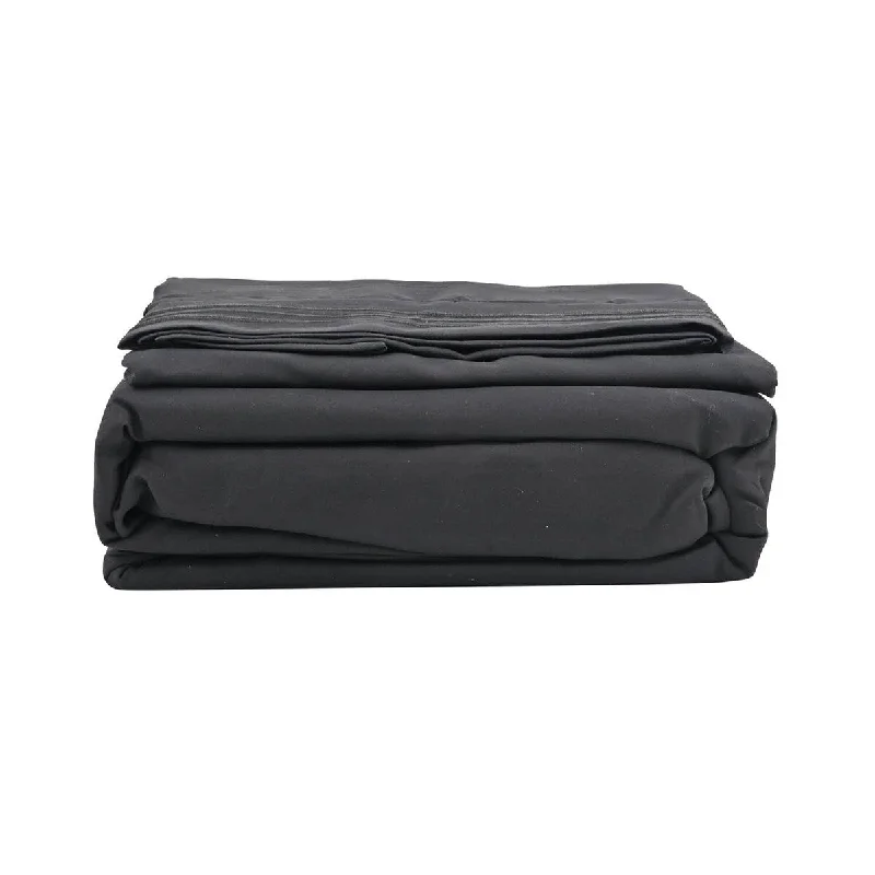 Rayon - Cotton Sheets for a Breathable and Soft BlendShop LC 2200 Series 80 GSM Black Microfiber 4pc Sheet Set -King Gifts Rayon - Cotton Sheets for a Breathable and Soft BlendShop LC 2200 Series 80 GSM Black Microfiber 4pc Sheet Set -King Gifts