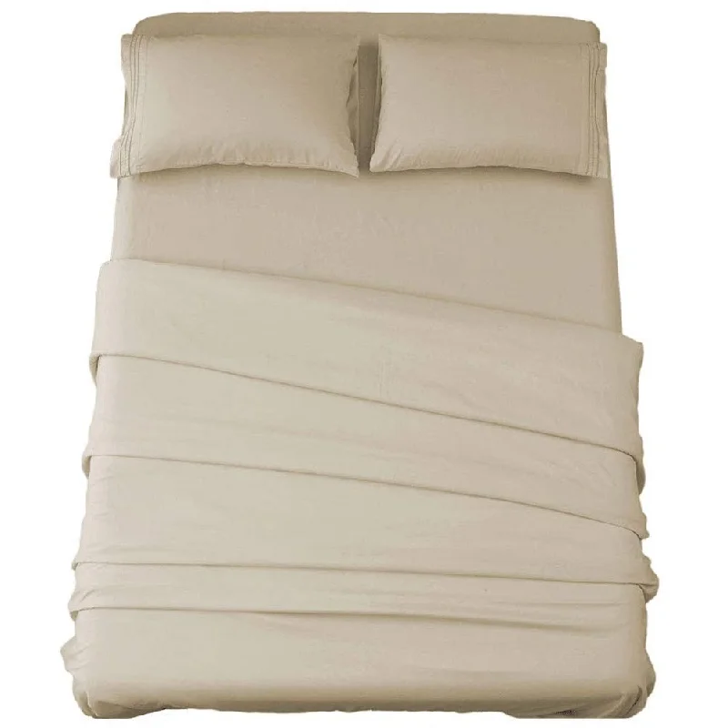 Fitted Sheets with Reinforced Corners for Long - Lasting UseBed Sheet Set Super Soft Microfiber 1800 Thread Count Luxury Egyptian Sheets 16-Inch Deep Pocket,Wrinkle -4 Piece (Beige, Queen) Fitted Sheets with Reinforced Corners for Long - Lasting UseBed Sheet Set Super Soft Microfiber 1800 Thread Count Luxury Egyptian Sheets 16-Inch Deep Pocket,Wrinkle -4 Piece (Beige, Queen)