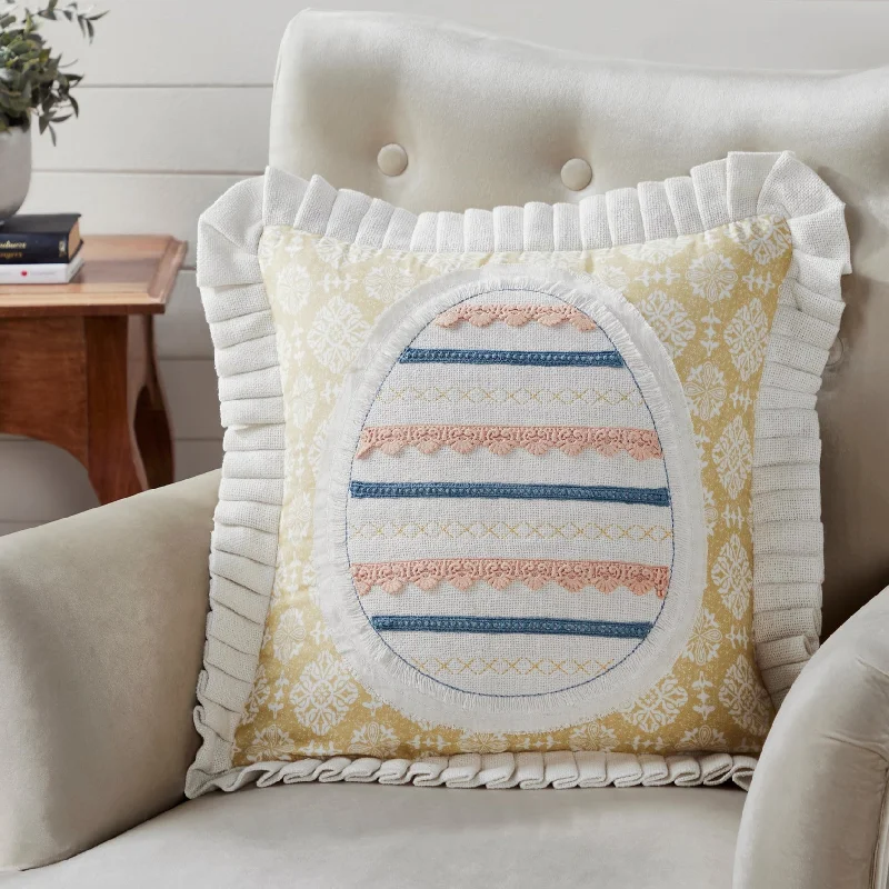 Decorative Pillows for Living Room MakeoverEaster Egg Applique Pillow