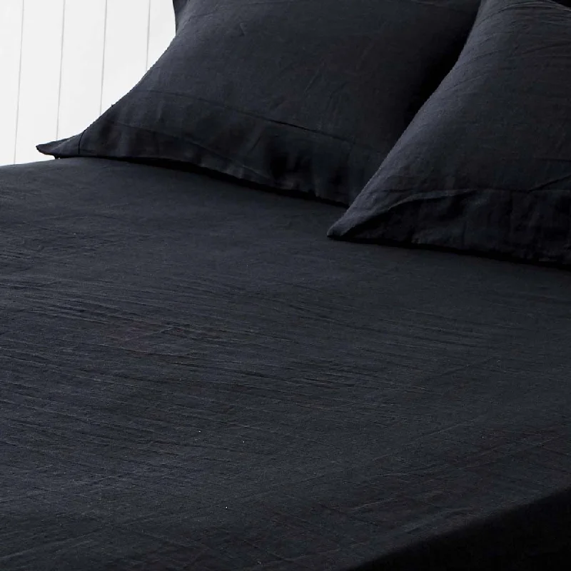 Organic Flannel Sheets for a Natural and Warm SleepBlack Fitted Sheet