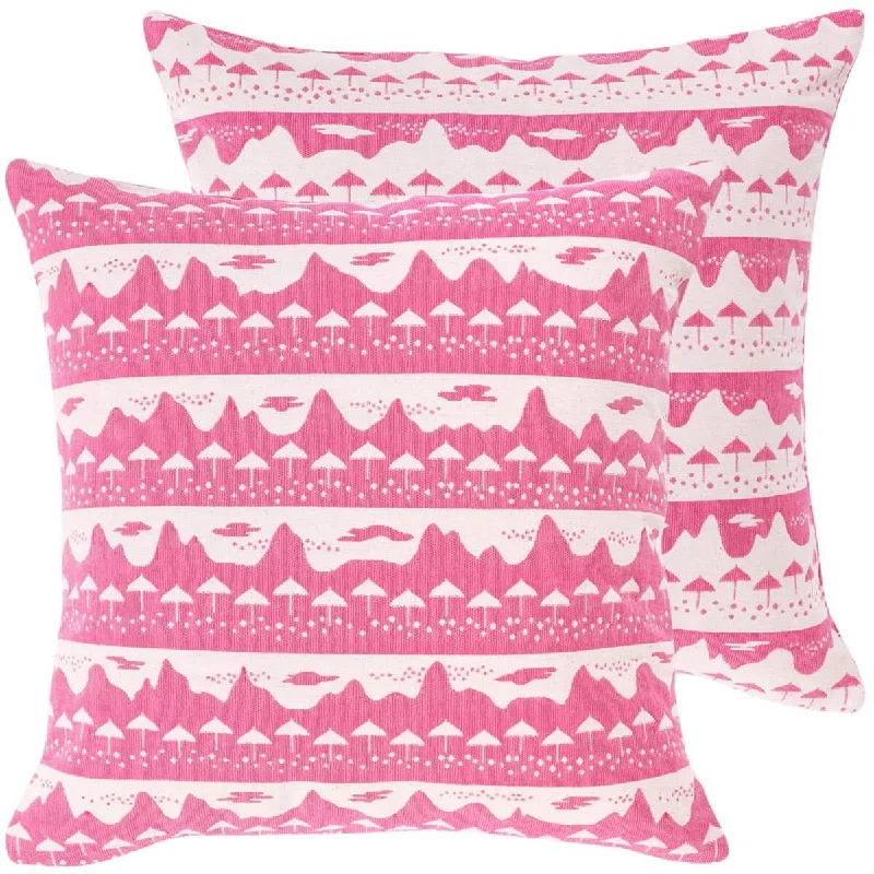 Back Support Pillows for Office ChairsPink Belle Mare Woven Cushion Cover