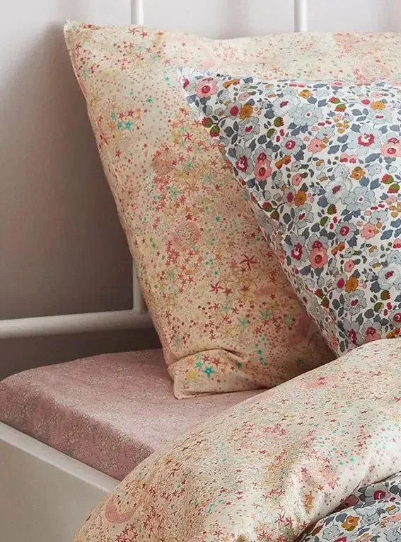 Quilted Cotton Sheets for a Warm and Inviting BedFitted Sheet Made With Liberty Fabric CAPEL PINK Quilted Cotton Sheets for a Warm and Inviting BedFitted Sheet Made With Liberty Fabric CAPEL PINK
