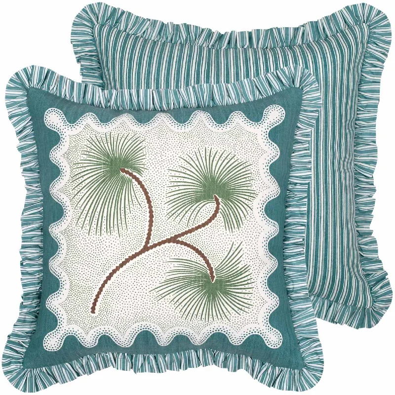 Velvet Pillows for a Touch of ElegancePine Ruffle Cushion Cover