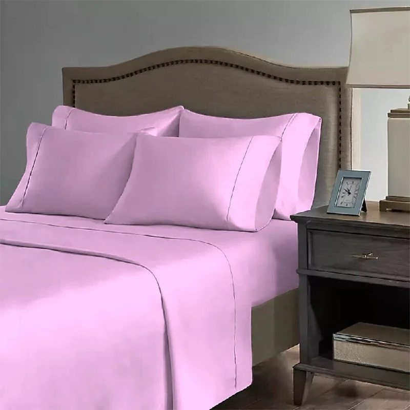 Fitted Sheets with Reinforced Corners for Long - Lasting Use2200 Count 6 Pc Premium Bamboo Deep Pocket King Sheet Pink Fitted Sheets with Reinforced Corners for Long - Lasting Use2200 Count 6 Pc Premium Bamboo Deep Pocket King Sheet Pink