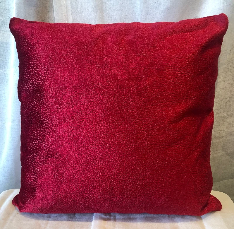 Bolster Pillows for Sofa DecorationRed Velvet Pillow 20"x20"