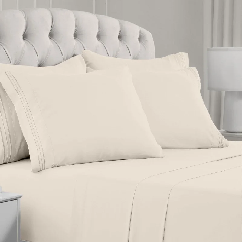 Moisture - Wicking Cotton Sheets for a Dry and Comfortable SleepQueen Sheets Set - 6 Piece Iconic Collection Bedding Sheets & Pillowcases Luxury, Ultra Soft, Cooling Bed Sheets Moisture - Wicking Cotton Sheets for a Dry and Comfortable SleepQueen Sheets Set - 6 Piece Iconic Collection Bedding Sheets & Pillowcases Luxury, Ultra Soft, Cooling Bed Sheets