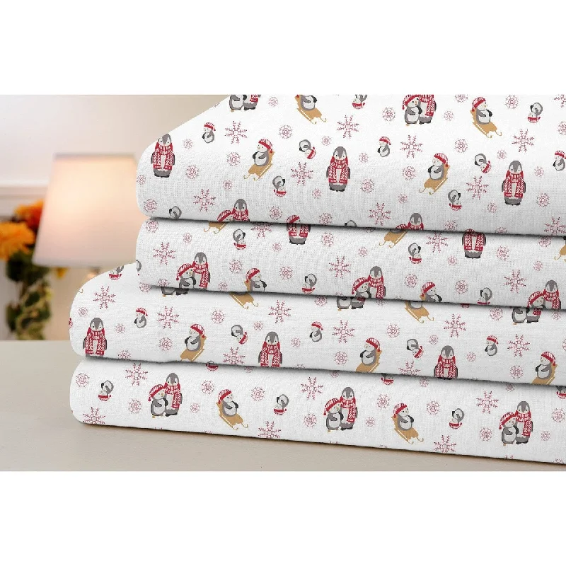 Linen - Cotton Blend Sheets for a Natural and Versatile OptionBibb Home Printed Flannel 4 Piece Sheet Set Linen - Cotton Blend Sheets for a Natural and Versatile OptionBibb Home Printed Flannel 4 Piece Sheet Set