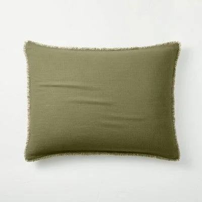 Adjustable Pillows for Customized ComfortNew - King Euro Heavyweight Linen Blend Throw Pillow Moss Green - Casaluna Adjustable Pillows for Customized ComfortNew - King Euro Heavyweight Linen Blend Throw Pillow Moss Green - Casaluna