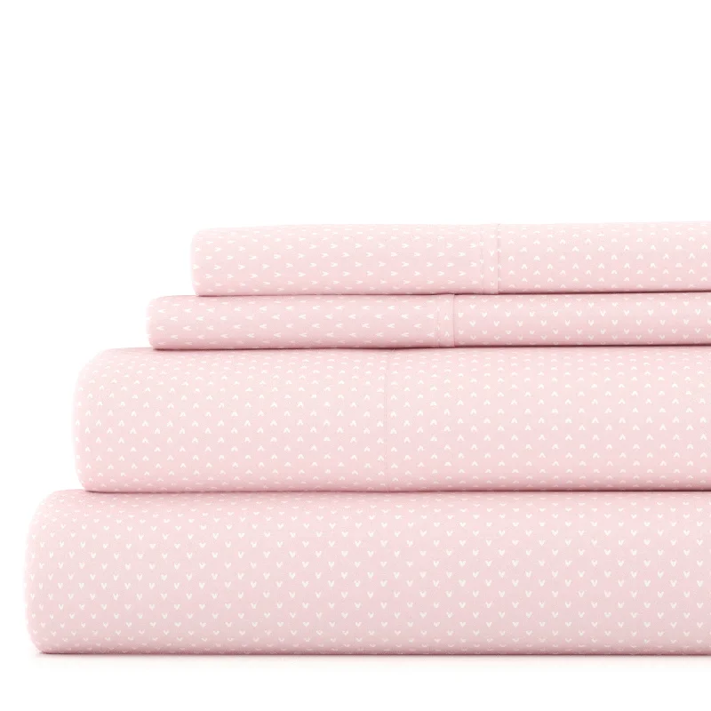 Twin - Size Sheet Sets with a Pillow ProtectorMy Heart Pink Pattern Sheet Set Ultra Soft Microfiber Bedding Twin - Size Sheet Sets with a Pillow ProtectorMy Heart Pink Pattern Sheet Set Ultra Soft Microfiber Bedding