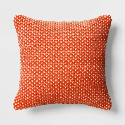 Memory Foam Pillows for Neck Support20"x20" Woven Waves High Dimension Square Outdoor Throw Pillow Orange - Threshold Memory Foam Pillows for Neck Support20"x20" Woven Waves High Dimension Square Outdoor Throw Pillow Orange - Threshold