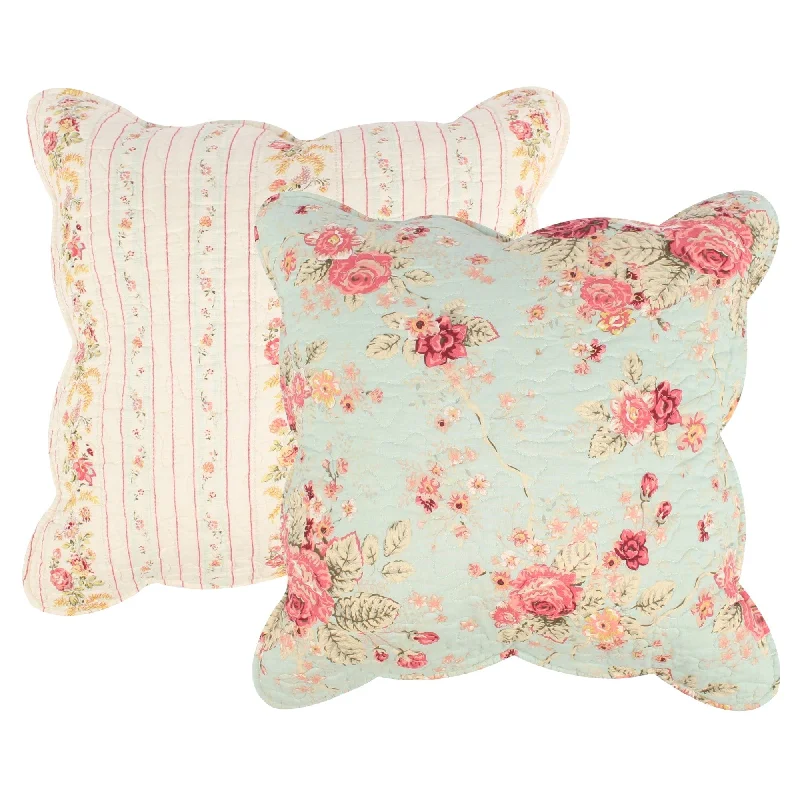 Decorative Pillows for Living Room MakeoverAntique Rose Blue Pillow Pair