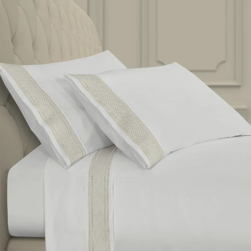 King - Size Sheet Sets with a Decorative Pillow SetJ. Queen New York Monarch Embroidered Sheet Set King - Size Sheet Sets with a Decorative Pillow SetJ. Queen New York Monarch Embroidered Sheet Set