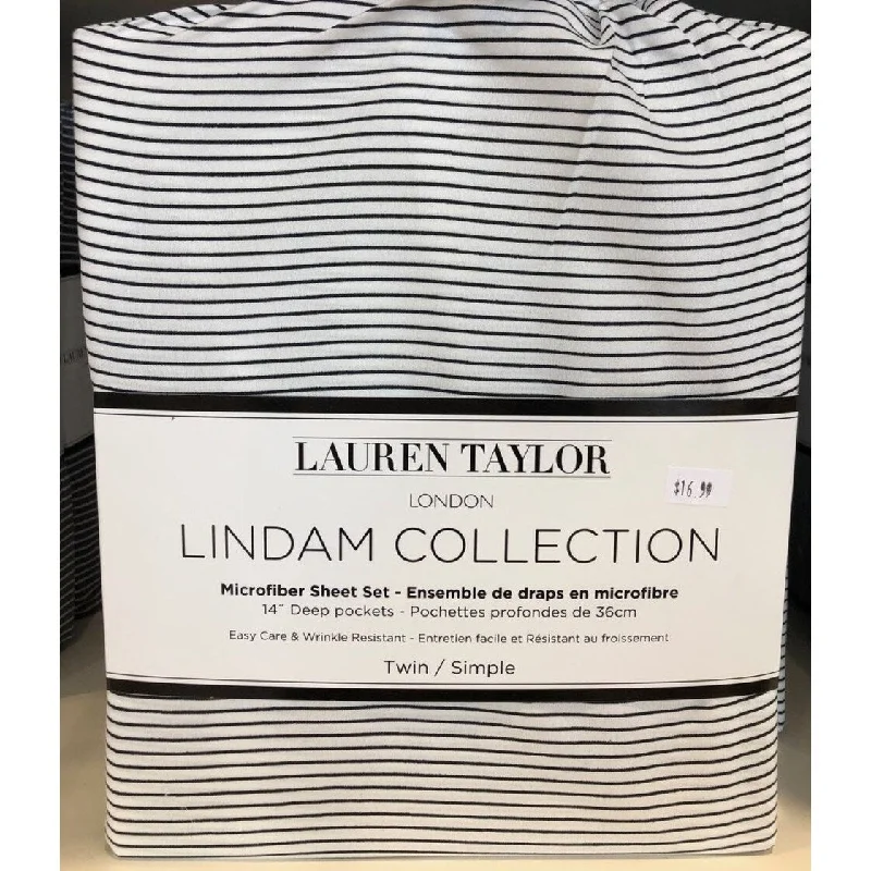 Jersey - Knit Sheets for a Comfortable and Casual BedLauren Taylor - White Stripe MF Sheet Set Jersey - Knit Sheets for a Comfortable and Casual BedLauren Taylor - White Stripe MF Sheet Set