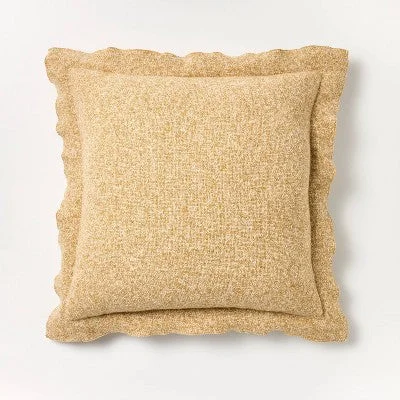 Feather Pillows for a Luxurious SleepOpen Box - Oversized Square Throw Pillow Dark Tan/Cream Threshold w Studio McGee Feather Pillows for a Luxurious SleepOpen Box - Oversized Square Throw Pillow Dark Tan/Cream Threshold w Studio McGee
