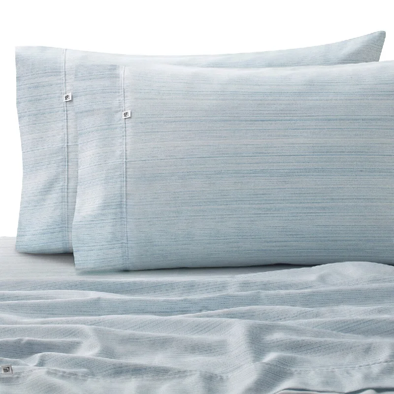 Quilted Cotton Sheets for a Warm and Inviting Bed1000 TC Laundry 6pc Sheet Set Seaglass HeatherStripe Quilted Cotton Sheets for a Warm and Inviting Bed1000 TC Laundry 6pc Sheet Set Seaglass HeatherStripe