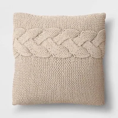 Adjustable Pillows for Customized ComfortOpen Box - Oversized Cable Knit Square Throw Pillow Beige - Threshold Adjustable Pillows for Customized ComfortOpen Box - Oversized Cable Knit Square Throw Pillow Beige - Threshold