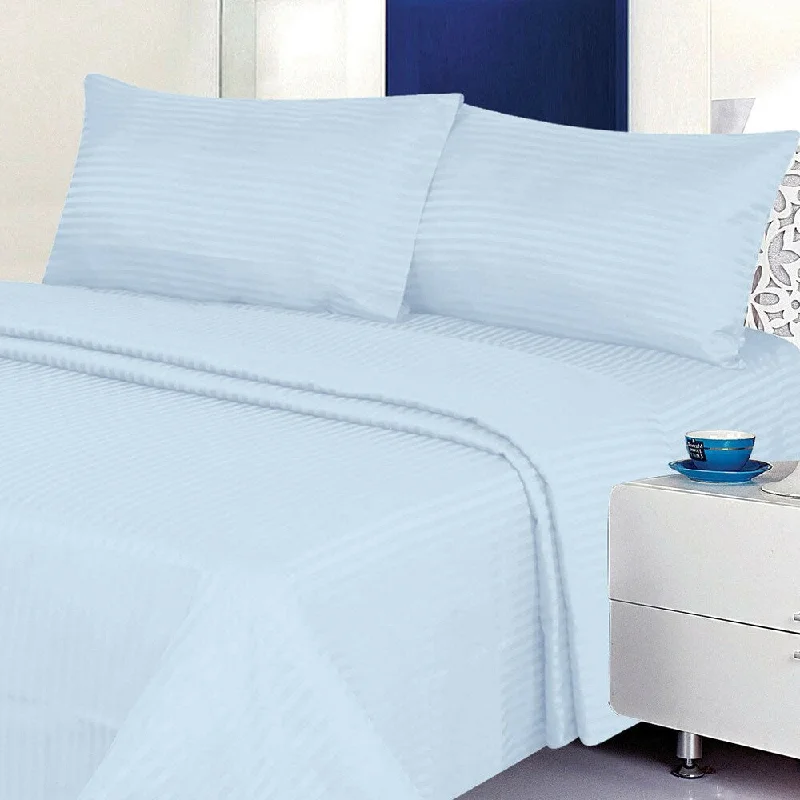 King - Size Sheet Sets with a Decorative Pillow Set1800 Count Deluxe 4-Piece Stripe Deep Pocket Full Bed Sheet Blue King - Size Sheet Sets with a Decorative Pillow Set1800 Count Deluxe 4-Piece Stripe Deep Pocket Full Bed Sheet Blue