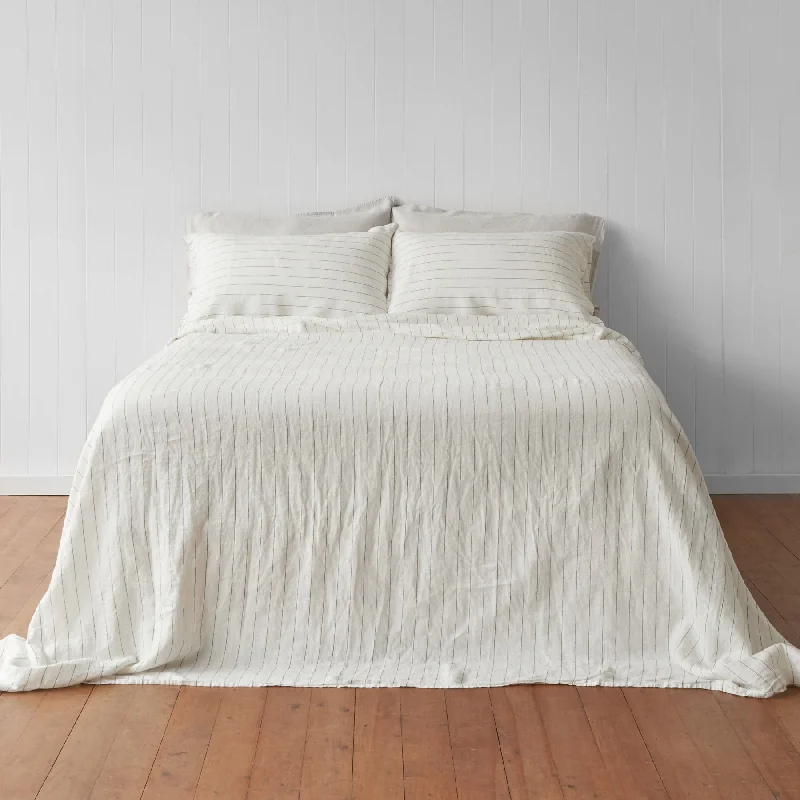 Quilted Cotton Sheets for a Warm and Inviting BedTribeca Stripe Flat Sheet