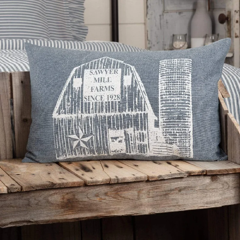 Velvet Pillows for a Touch of EleganceSawyer Mill Blue Barn Pillow