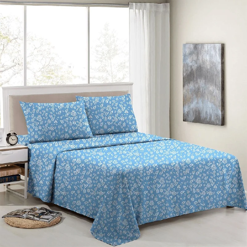Fitted Sheets with Reinforced Corners for Long - Lasting UseFloral Sheets 4 Piece Egyptian Comfort 1800 Series Queen Blue Fitted Sheets with Reinforced Corners for Long - Lasting UseFloral Sheets 4 Piece Egyptian Comfort 1800 Series Queen Blue