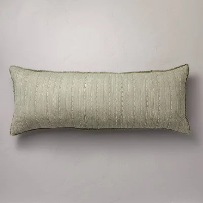 Travel Pillows for Long JourneysNew - 16"x42" Washed Loop Stripe Lumbar Bed Pillow Sage Green - Hearth & Hand with Magnolia: Cotton, Indoor Use, Hidden Zipper Travel Pillows for Long JourneysNew - 16"x42" Washed Loop Stripe Lumbar Bed Pillow Sage Green - Hearth & Hand with Magnolia: Cotton, Indoor Use, Hidden Zipper