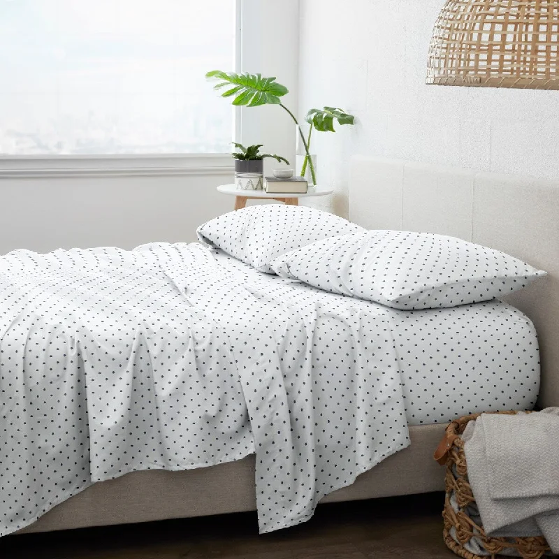 Anti - Pill Microfiber Sheets for a Smooth AppearanceBecky Cameron Dots Pattern 4 Piece Bed Sheets Set Anti - Pill Microfiber Sheets for a Smooth AppearanceBecky Cameron Dots Pattern 4 Piece Bed Sheets Set
