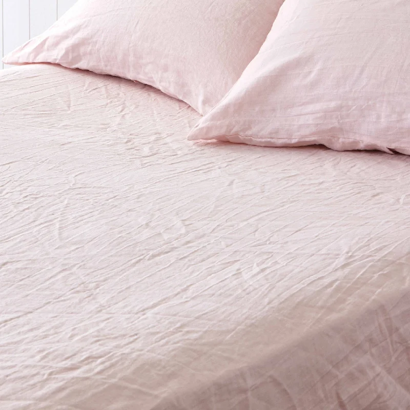 Anti - Pill Microfiber Sheets for a Smooth AppearancePowder Rose Fitted Sheet
