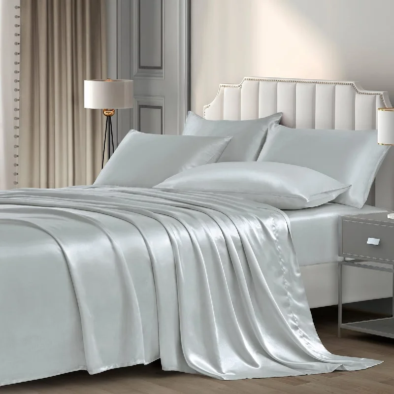 Anti - Pill Microfiber Sheets for a Smooth AppearanceSatin Sheets King (6 Pieces)Luxury Silky Satin Bed Sheets King Bedding Set,1 Satin Fitted Sheet + 1 Flat Sheet 4 Pillow Cases Anti - Pill Microfiber Sheets for a Smooth AppearanceSatin Sheets King (6 Pieces)Luxury Silky Satin Bed Sheets King Bedding Set,1 Satin Fitted Sheet + 1 Flat Sheet 4 Pillow Cases