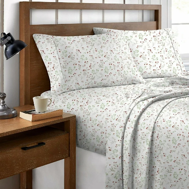 Anti - Pill Microfiber Sheets for a Smooth Appearance4 Piece Cotton Printed Sheet Set Twin Floral Anti - Pill Microfiber Sheets for a Smooth Appearance4 Piece Cotton Printed Sheet Set Twin Floral