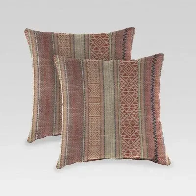 Square Pillows for Modern Home DecorSet of 2 16" x 16" Outdoor Throw Pillows Baja - Jordan Manufacturing Square Pillows for Modern Home DecorSet of 2 16" x 16" Outdoor Throw Pillows Baja - Jordan Manufacturing
