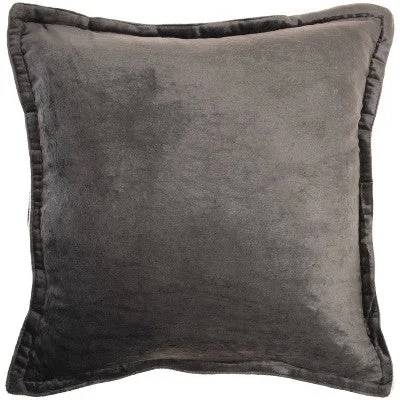 Pregnancy Pillows for Expectant MothersNew - 20"x20" Oversize Sofia Solid Velvet Flange Square Throw Pillow Charcoal - Mina Victory Pregnancy Pillows for Expectant MothersNew - 20"x20" Oversize Sofia Solid Velvet Flange Square Throw Pillow Charcoal - Mina Victory
