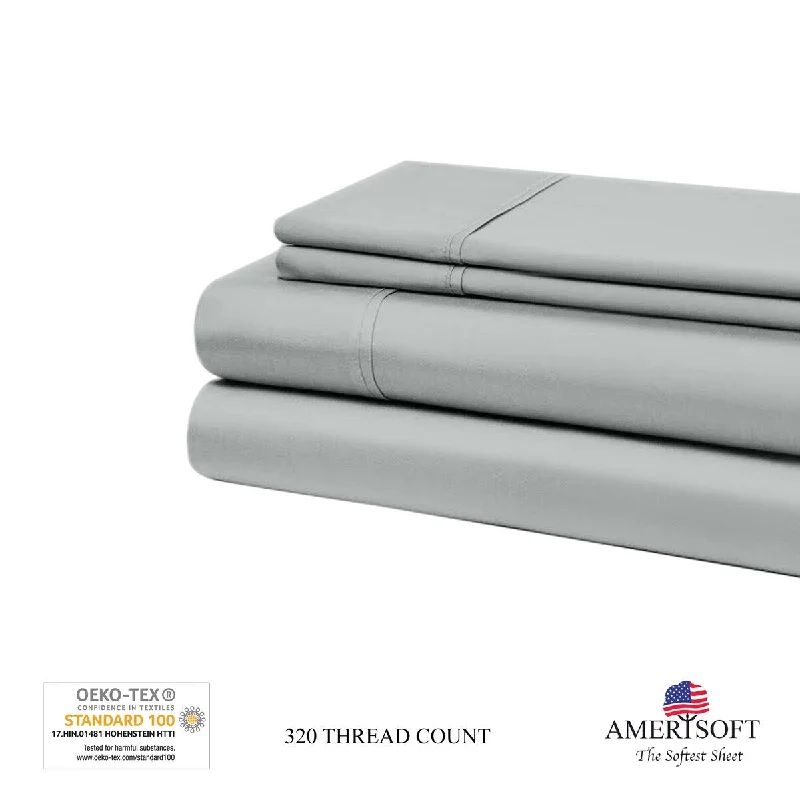 Queen - Size Sheet Sets with a European Pillowcase SetAMERISOFT 320 Thread Count Supima Cotton And Lenzing Tencel Sheet Set Queen - Size Sheet Sets with a European Pillowcase SetAMERISOFT 320 Thread Count Supima Cotton And Lenzing Tencel Sheet Set
