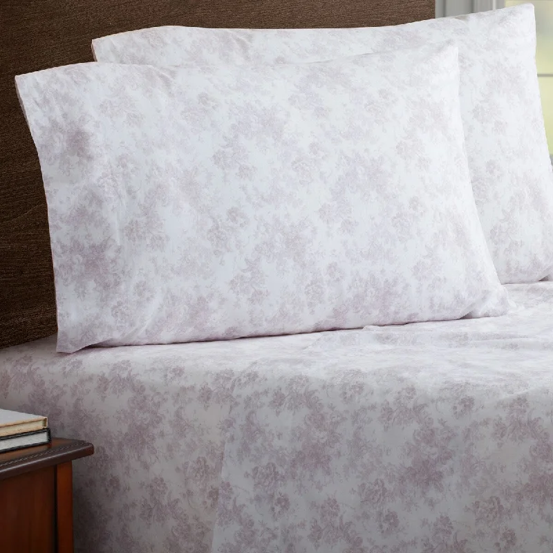 Rayon - Cotton Sheets for a Breathable and Soft BlendSoft Wash Vintage Flora Print 2PC Pillowcase Set-KING Rayon - Cotton Sheets for a Breathable and Soft BlendSoft Wash Vintage Flora Print 2PC Pillowcase Set-KING
