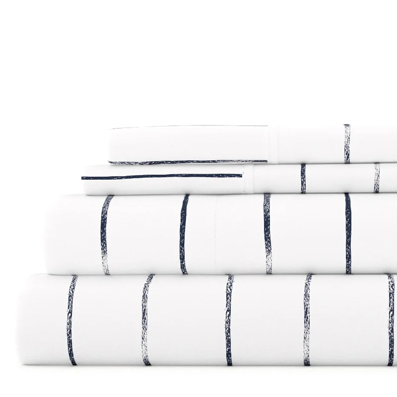 Sheet Sets with Multiple Pillowcase OptionsDistressed Field Stripe Navy Pattern Sheet Set Ultra Soft Microfiber Bedding, Twin Sheet Sets with Multiple Pillowcase OptionsDistressed Field Stripe Navy Pattern Sheet Set Ultra Soft Microfiber Bedding, Twin