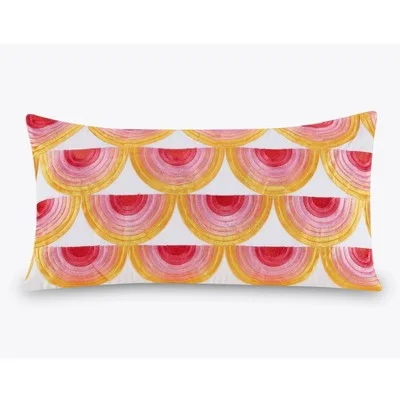 Silk Pillows for Smooth Skin and HairNew - 12''x21'' Oblong Satin Stitch Embroidered Decorative Throw Pillow Yellow/Dark Pink/Light Pink - Trina Turk Silk Pillows for Smooth Skin and HairNew - 12''x21'' Oblong Satin Stitch Embroidered Decorative Throw Pillow Yellow/Dark Pink/Light Pink - Trina Turk