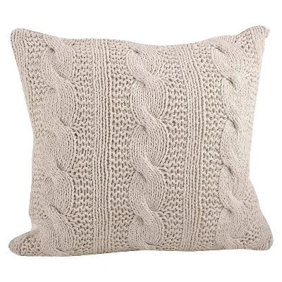 Silk Pillows for Smooth Skin and HairNew - 20"x20" Oversize Cable Knit Design Square Throw Pillow Vanilla - Saro Lifestyle Silk Pillows for Smooth Skin and HairNew - 20"x20" Oversize Cable Knit Design Square Throw Pillow Vanilla - Saro Lifestyle
