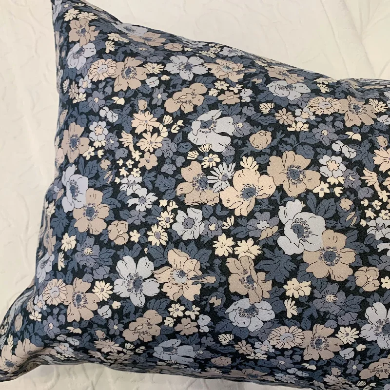 Memory Foam Pillows for Neck SupportLiberty Flower Show Blue TRAVEL Pillowcase