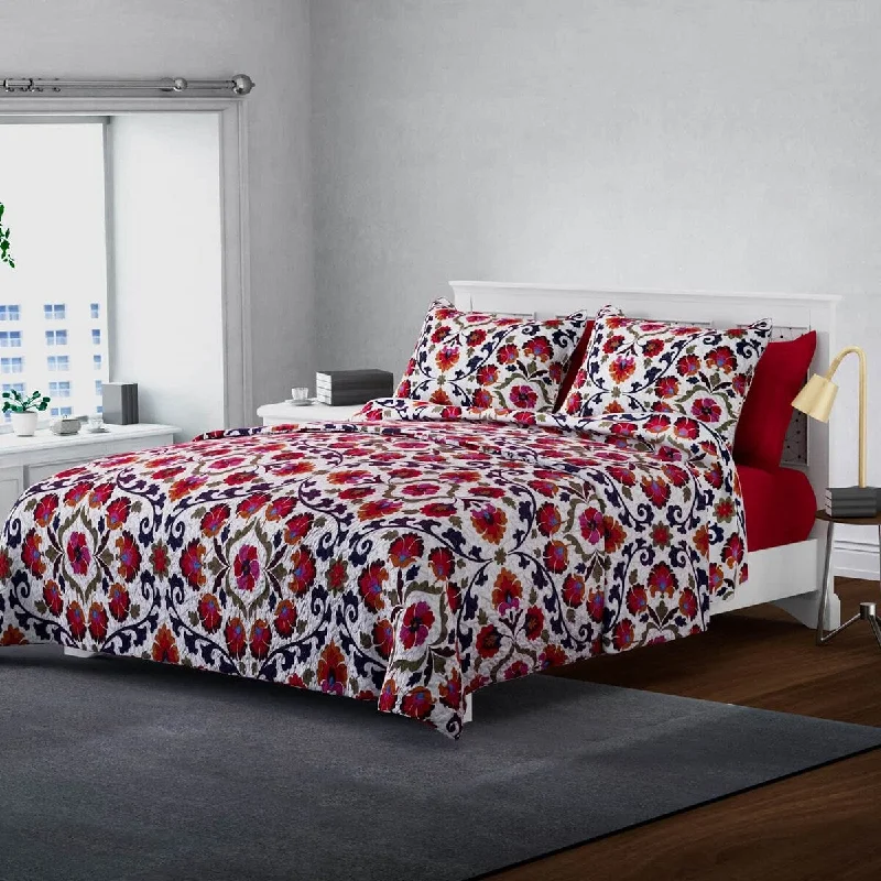 Queen - Size Sheet Sets with a European Pillowcase SetHOMESMART Yellow Floral Print 7pc Quilt Set Queen Microfiber Ultra Queen - Size Sheet Sets with a European Pillowcase SetHOMESMART Yellow Floral Print 7pc Quilt Set Queen Microfiber Ultra
