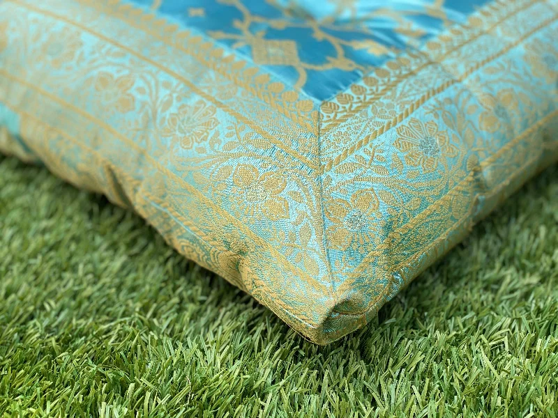 Travel Pillows for Long JourneysTurquoise Meditation Tufted Cushion