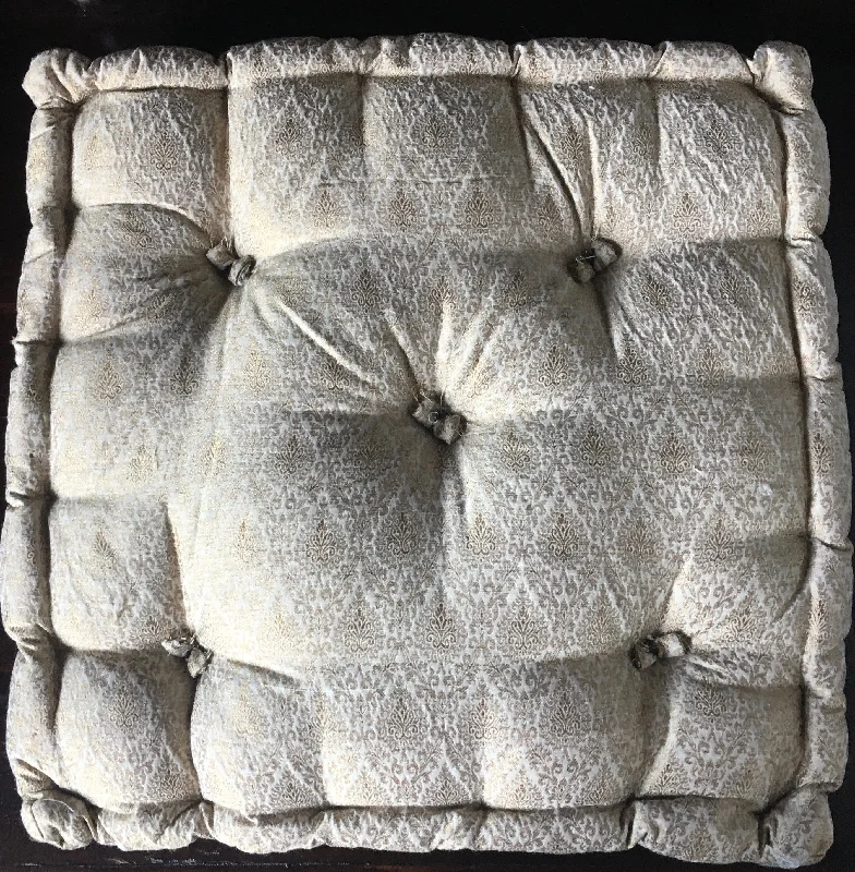 Soft and Fluffy Pillows for Bedroom ComfortCream Brocade floor sitting Cushion