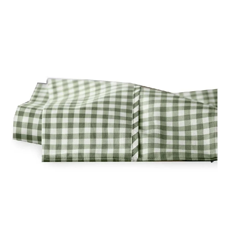 Flat Sheets with a High - Quality Finish for a Luxurious LookTwin Gingham Cotton Percale Sheet Set - Sage