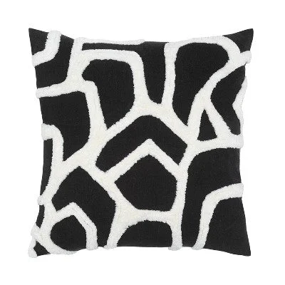 Adjustable Pillows for Customized ComfortNew - Kobo Tufted Decorative Pillow White/Black - Rochelle Porter Adjustable Pillows for Customized ComfortNew - Kobo Tufted Decorative Pillow White/Black - Rochelle Porter