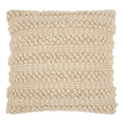 Cotton Pillows for Natural Comfort20"x20" Oversize Woven Striped Life Styles Square Throw Pillow Beige - Mina Victory Cotton Pillows for Natural Comfort20"x20" Oversize Woven Striped Life Styles Square Throw Pillow Beige - Mina Victory